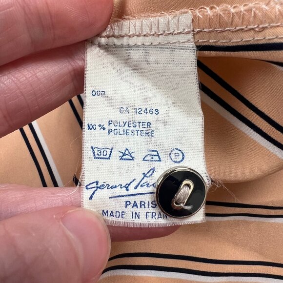 Vintage French Parisian Button Up Down Shirt Old Money Blouse Quiet Luxury Top - Picture 6 of 7